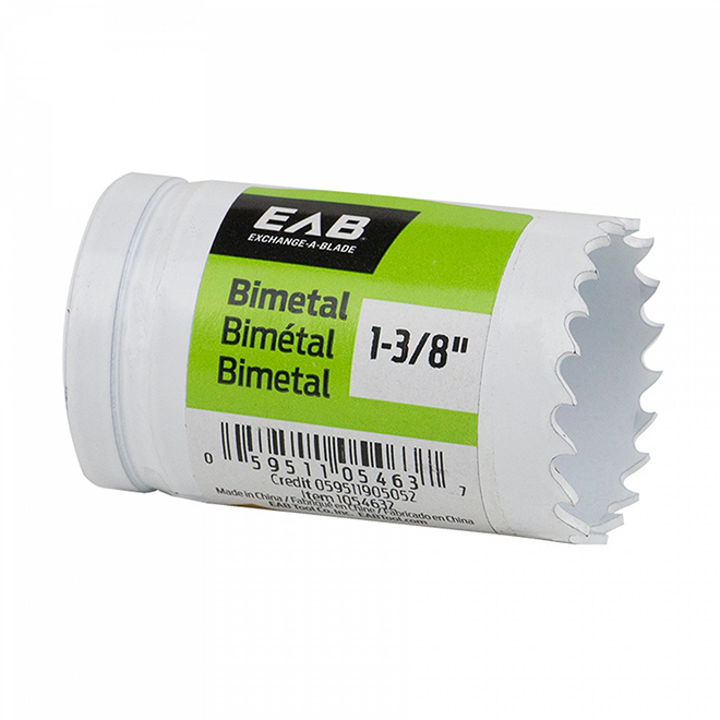 EAB Recyclable and Exchangeable Industrial M3 Hole Saw - 1 3/8-in Dia - 1 5/8-in Cutting Depth - Bi-Metal - Non-Arboured
