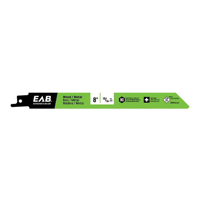 EAB Rough Cut Reciprocating Saw Blade - 8-in L - 10/14 TPI - High Speed Steel