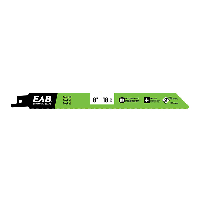 EAB Bi-Metal Reciprocating Saw Blade - Recycle Program - 8-in x 18 TPI