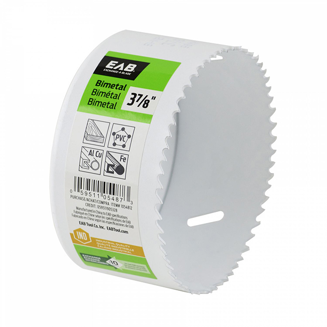 EAB Hole Saw - 3 7/8-in Dia - M3 Bi-metal - 1 5/8-in Cutting Depth - White