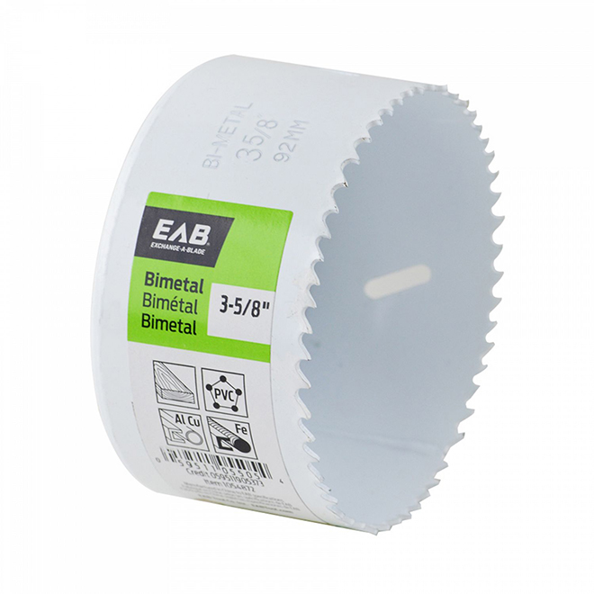 EAB Hole Saw - 3 5/8-in Dia - M3 Bi-metal - 1 5/8-in Cutting Depth - White