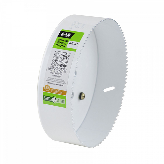 EAB Industrial Bi-Metal Hole Saw - 6 5/8-in dia - 4 to 6-TPI - 1 5/8-in Cutting Depth - White
