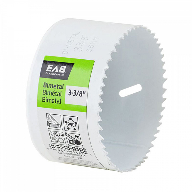 EAB Hole Saw - 3 3/8-in Dia - M3 Bi-metal - 1 5/8-in Cutting Depth - White