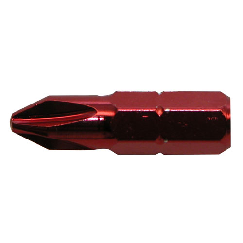 EAB Red Industrial Phillips Screwdriver Bit - Recyclable Alloy Steel - 1 /4-in Hex Shank - #2 1-in
