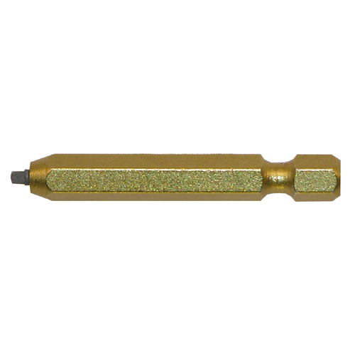 EAB Yellow Industrial Square Screwdriver Bit - Recyclable Alloy Steel - 1/4-in Hex Shank - #0 2-in