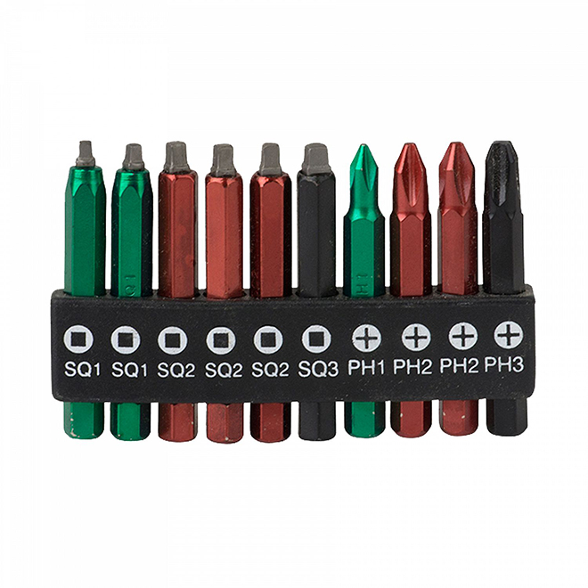 EAB Assorted Industrial Screwdriver Bits Clips - Assorted Colours - Alloy Steel - 2-in L