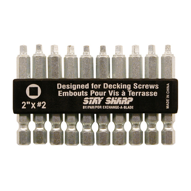 EAB Decking Screwdriver Bit Clip - Square #2 - 2-in - Pack of 10