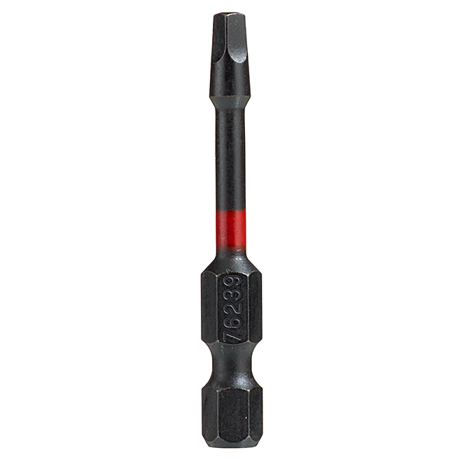 EAB Torsion Impact Square Screwdriver Bit - Recyclable S2 Spring Steel - 1/4-in Hex Shank - #2 2-in
