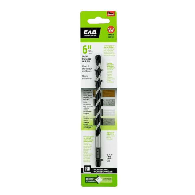 EAB Multi-Material Drill Bit Professional 5/16 x 6-in