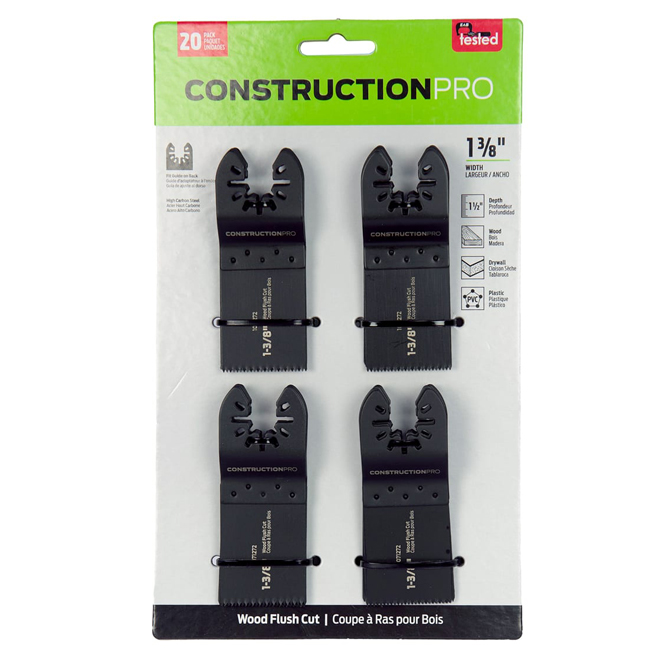 Construction Pro EAB HCS Blades Flush Cut for Wood 1 3/8-in - Pack of 20