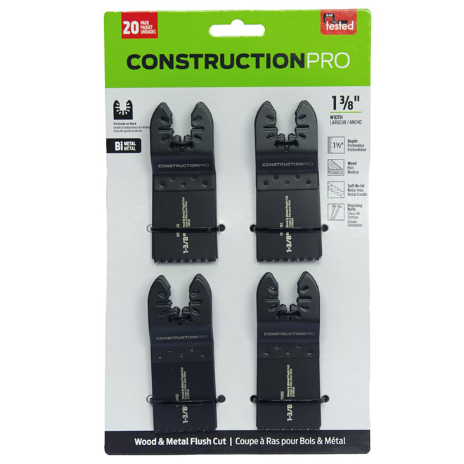 Construction Pro EAB Blades Flush Cut for Wood and Metal 1 3/8-in - Pack of 20