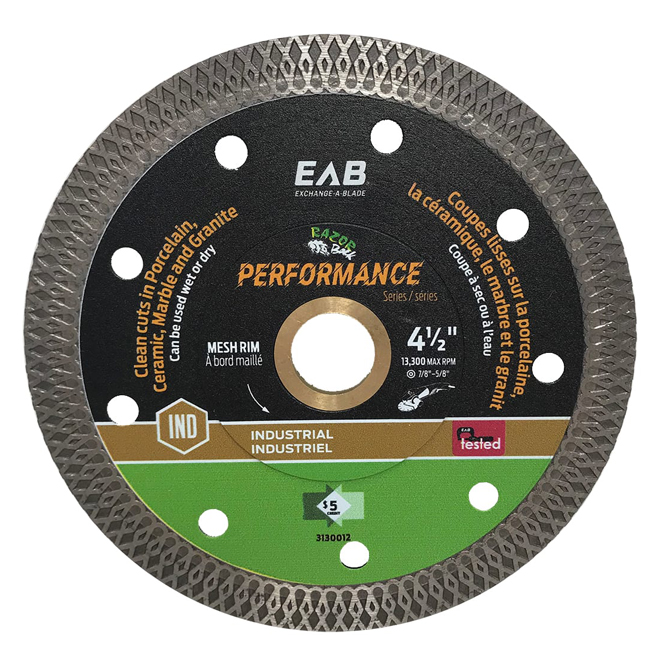 EAB Diamond Mesh Rim Blade for Wet or Dry Cutting 4 1/2-in