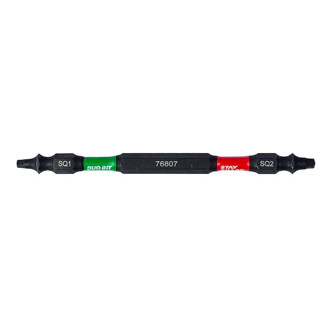DUO BIT Stay Sharp Screwdriver Bit with Square Double End #1 and #2 - 4-in