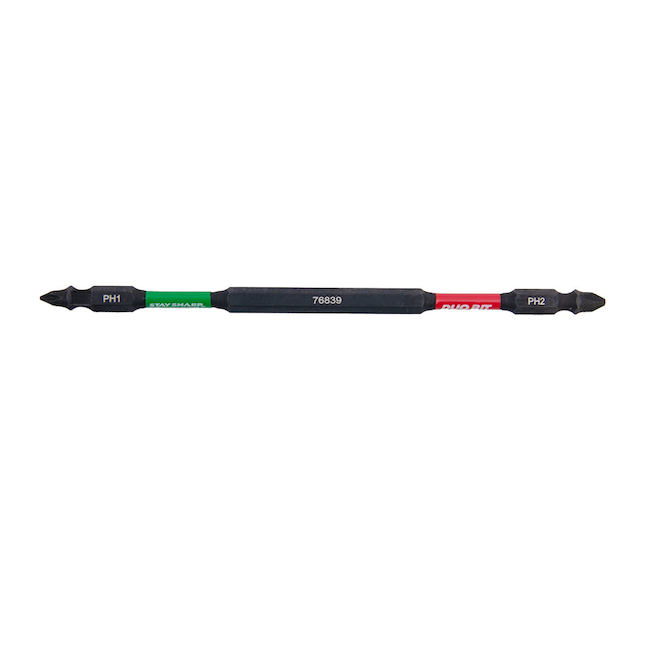 DUO BIT Stay Sharp Screwdriver Bit with Phillips Double End #1 and #2 - 6-in