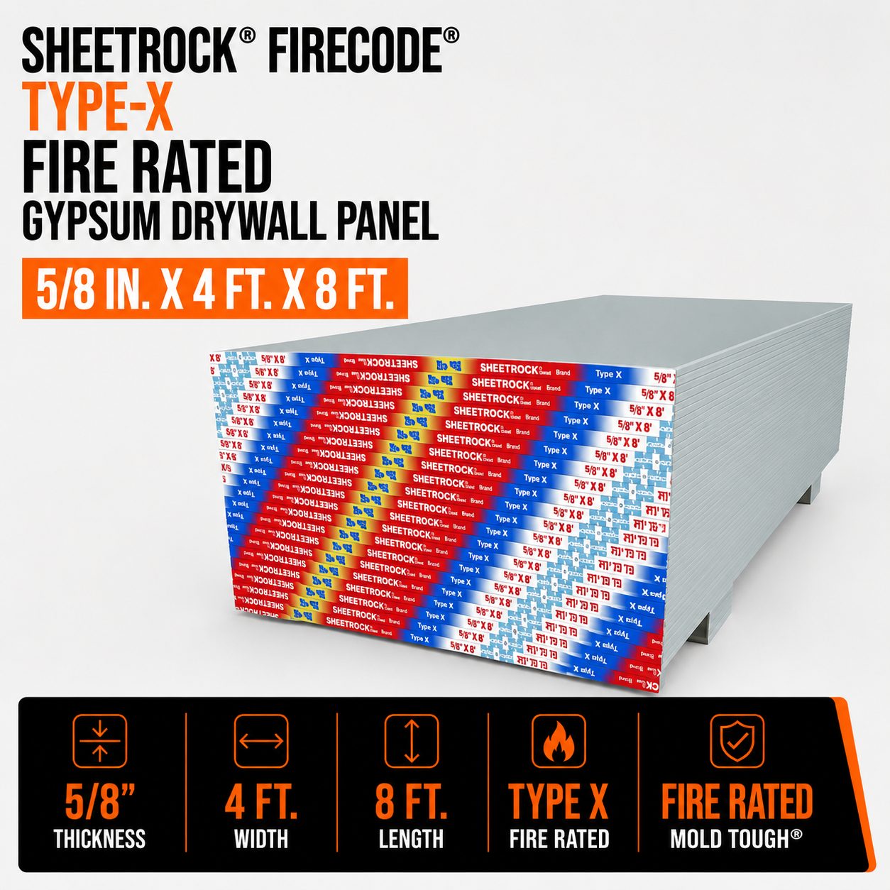 5/8 in. x 4 ft. x 8 ft. TYPE X Gypsum Drywall Panel