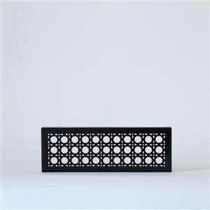 Boreart PREMIUM 4 x 10-in Black Rattan Pattern Steel Floor Register