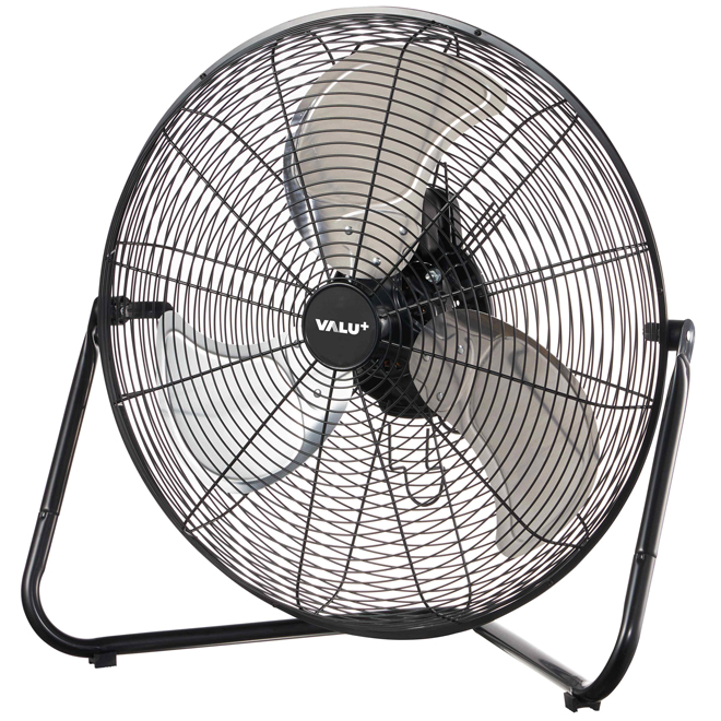 VALU+ 20-in Floor Fan - Black Metal