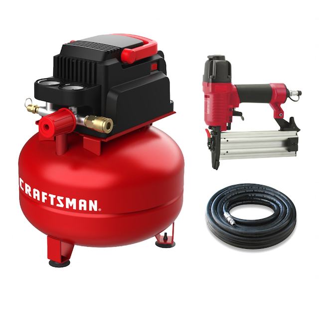 CRAFTSMAN 3-gal 1/3 HP Motor Air Compressor and Brad Nailer Kit