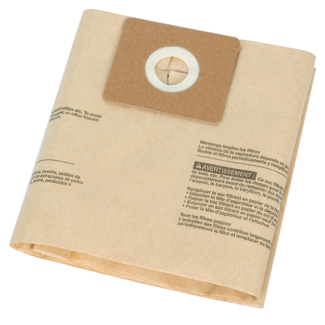 VALU+ Bags for Vacuums 2 to 3 gal - Brown Paper - Pack of 3