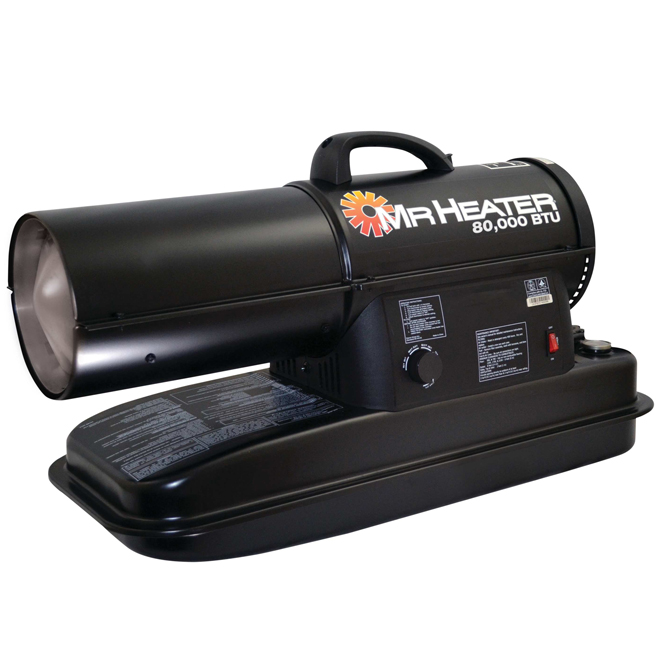 Mr. Heater Forced Air Kerosene Heater 80 000 BTU with Thermostat and Fuel Gauge