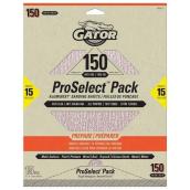 Gator Premium Sanding Papers - 9-in W x 11-in L - 150 Grit - Aluminum Oxide Abrasive - 15 Per Pack