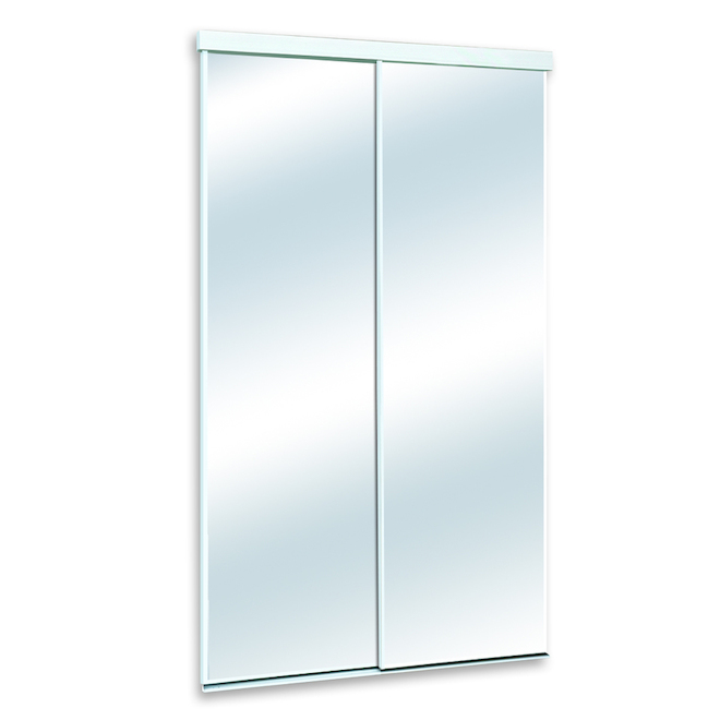 Concept SGA Sliding Mirror Door 60-in x 80.5-in White-Framed
