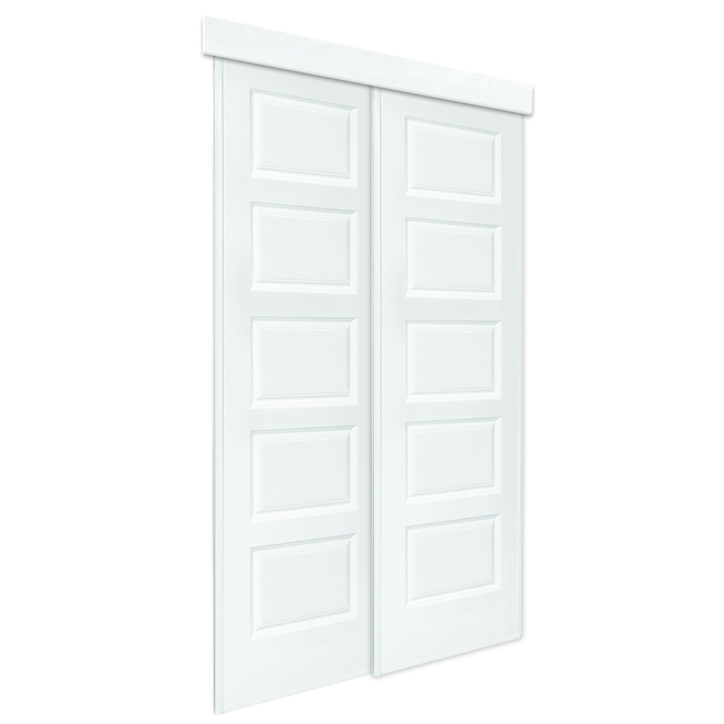 Concept SGA Hollow Core 5-Panel Square Sliding Interior Closet Door 48-in x 80-in