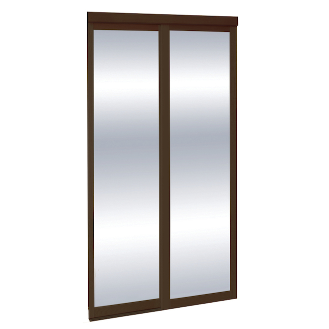 Concept SGA Espresso Mirror Sliding Closet Interior Door 60-in x 80-in