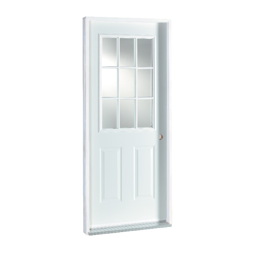 Melco 9-Lite Steel Entry Door - Left-Hand Inswing - Vinyl Coating - ENERGY STAR® - 34-in W x 83-in H