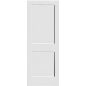 Garson 30-in x 80-in x 1 3/8-in White Primed 2-Panel Solid Core Shaker Style Slab Door