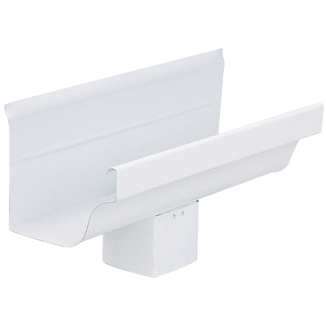Primeau 1-Pack White Galvalume Steel Hi-Bak Centre Drop Gutter