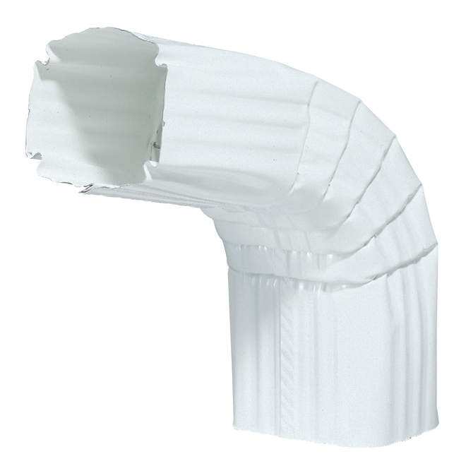 Primeau 1-Pack White Galvalume Steel Gutter Front Elbow