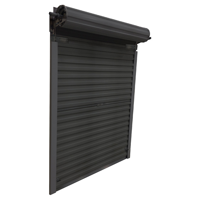 VALU+ Roll-Up Garage Door in Galvanized Steel 5 x 6 ft - Black Finish