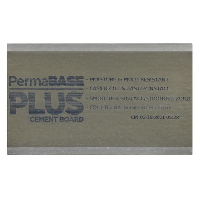 PermaBASE PLUS 1/2-in x 4-ft x 8-ft Cement Backer Board