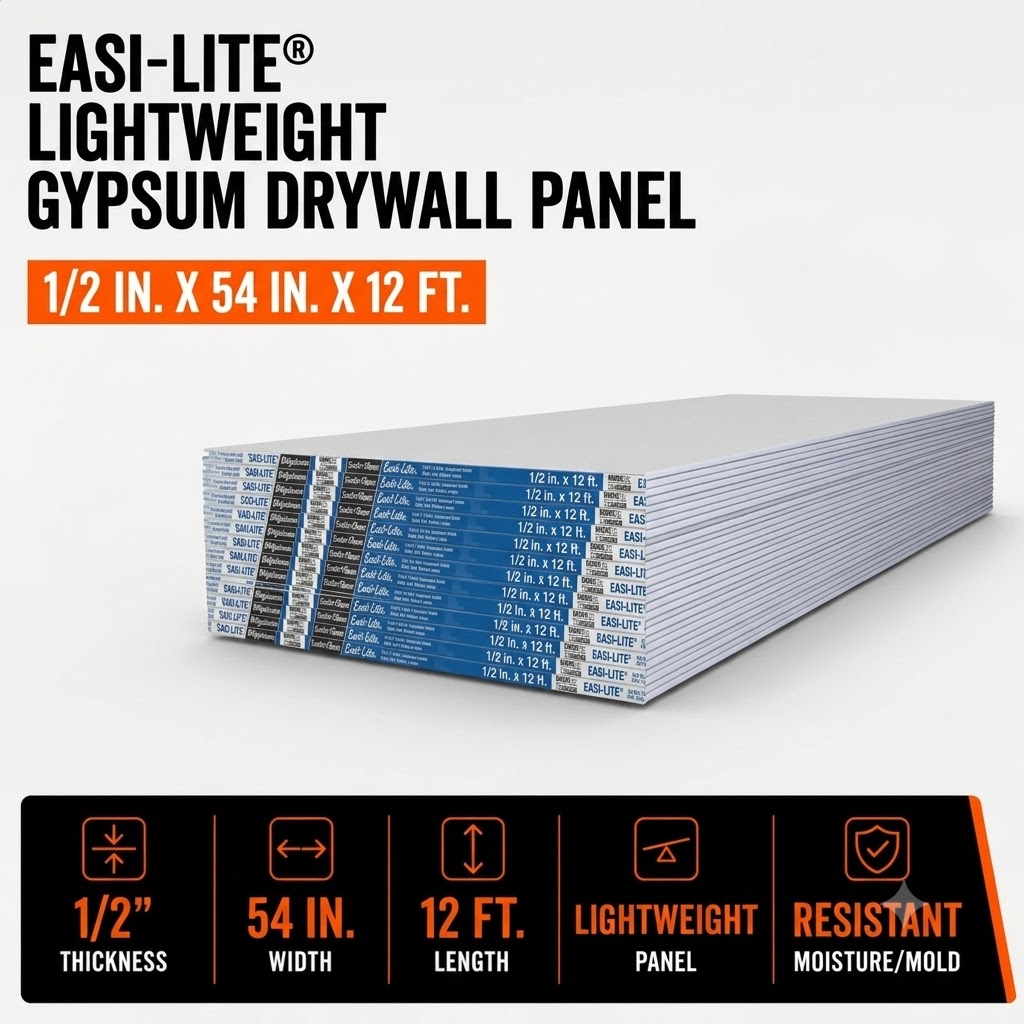 1-2 in x 4 ft x 10 ft Sheetrock Ultralight Drywall Gypsum PanelsS