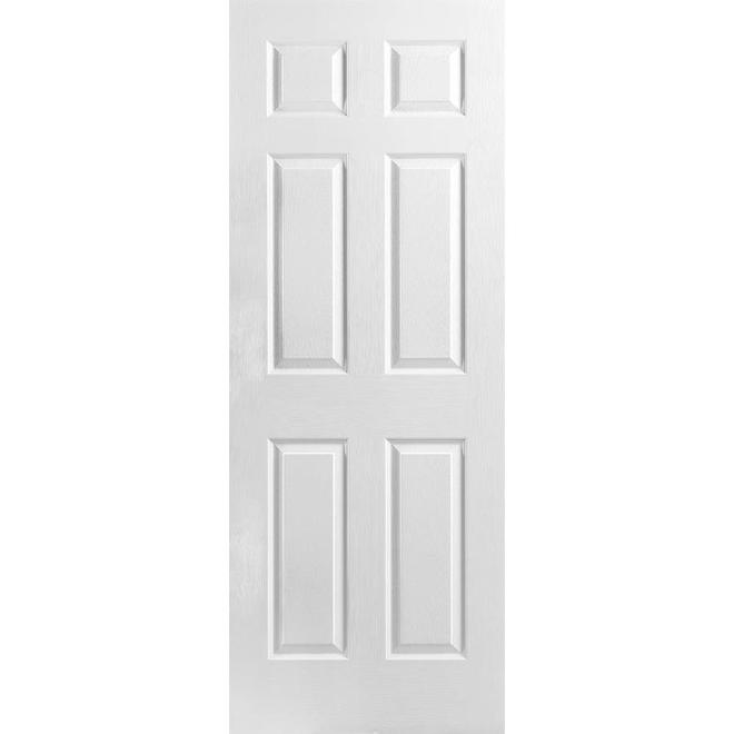 Masonite 34-in x 78-in White Primed 6-Panel Textured Slab Door