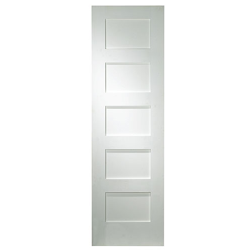 24-in x 80-in 5-Panel Shaker Primed MDF Solid Core Interior Door