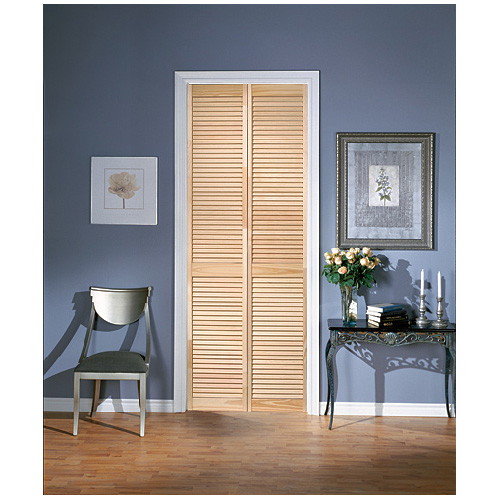 Metrie Shaker Bifold Door - Natural - Jointed Pine - 36-in W x 80-in H x 1 1/8 in D