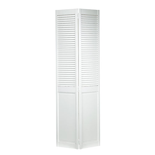 24-in x 80-in Louvre Primed Bifold Interior Door