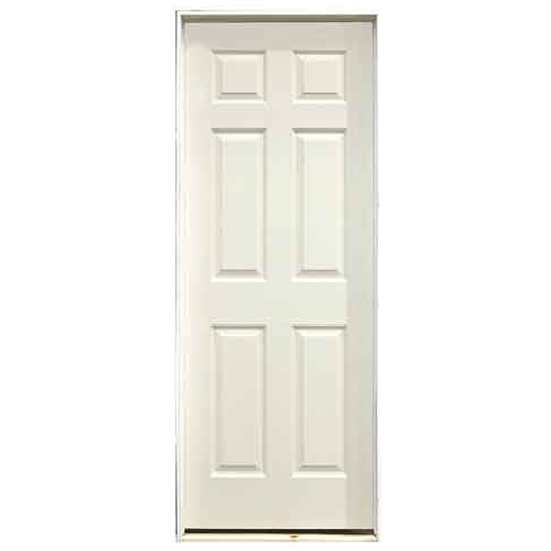 24-in x 78-in 6-Panel Textured Left-Hand Primed Pre-Hung Interior Door