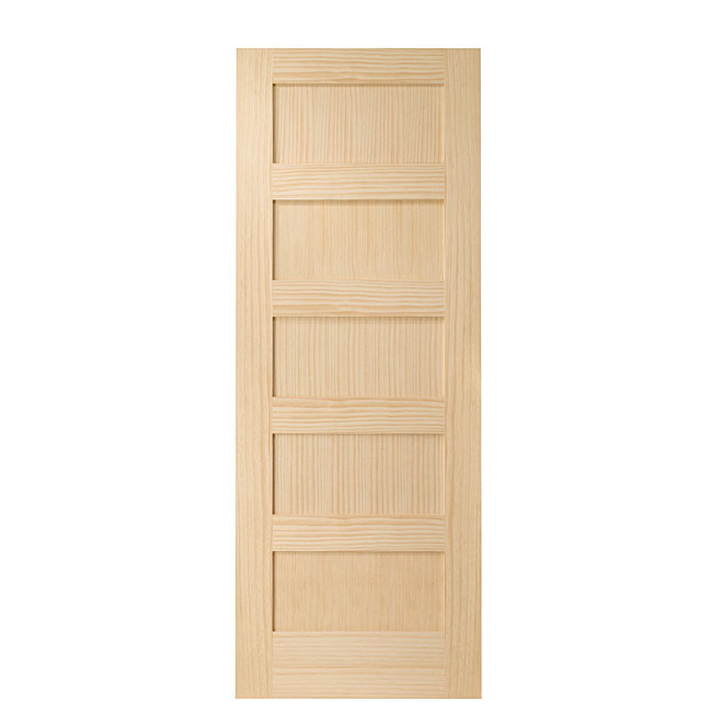 Metrie Shaker 30-in x 80-in x 1 3/8-in Natural Pine Hollow Core Interior Door Slab