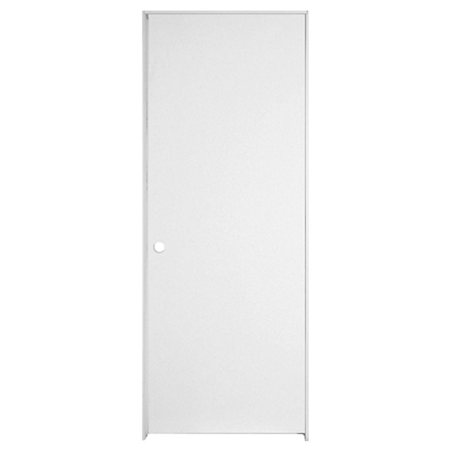 24-in x 80-in Hardboard Left-Hand Primed Pre-Hung Interior Door