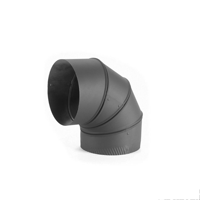 Aston 90° Elbow - Steel - 24-Gauge - Black - 5-in dia