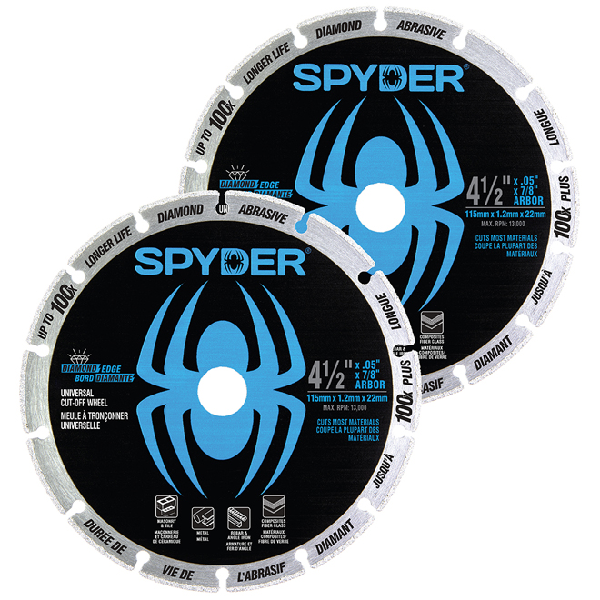 Spyder Diamond Carbide Cut-Off Blade 4.5-in - Pack of 2