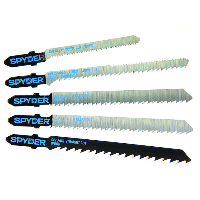 Spyder Set of 5 Jigsaw Bi-Metal Blades for Jigsaw