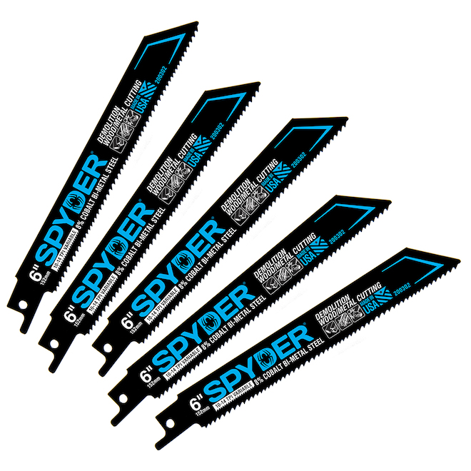 Spyder Reciprocating Saw Blade - Set of 5x 6-in Variable Teeth