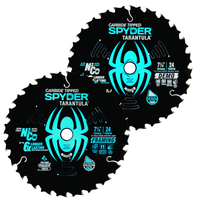 Spyder Tarantula 2-Pack 7.5-in 24-Teeth Demolition Circular Saw Blades