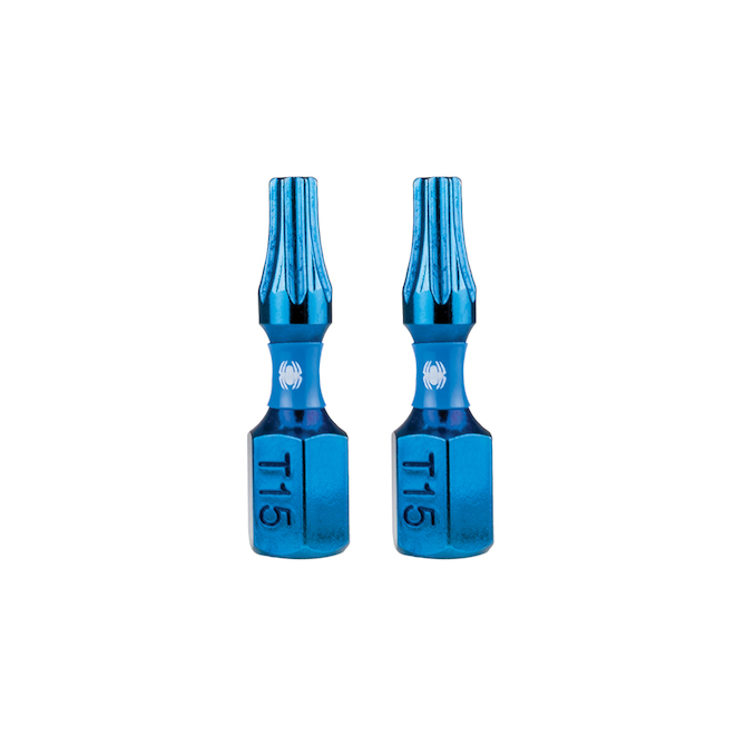 Spyder Mach-Blue Torx T15 Steel Impact Driver Bit Kit - 1/4 x 1-in - 2/Kit