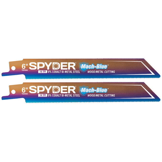 Universal Mach-Blue 2-Pack 6-in - 18 TPI Wood/Metal cutting Reciprocating Saw Blades Set