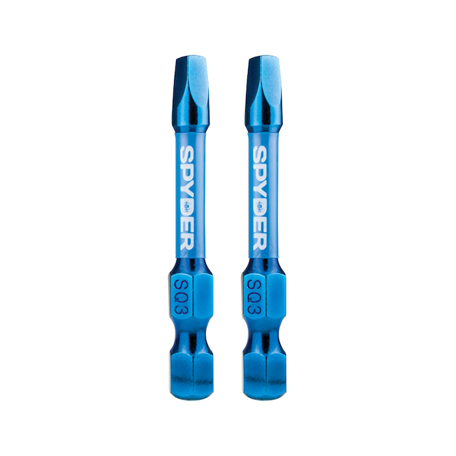 Spyder Mach-Blue #3 Impact Driver Bits - Steel - 1/4 x 2-in - 2 Pcs